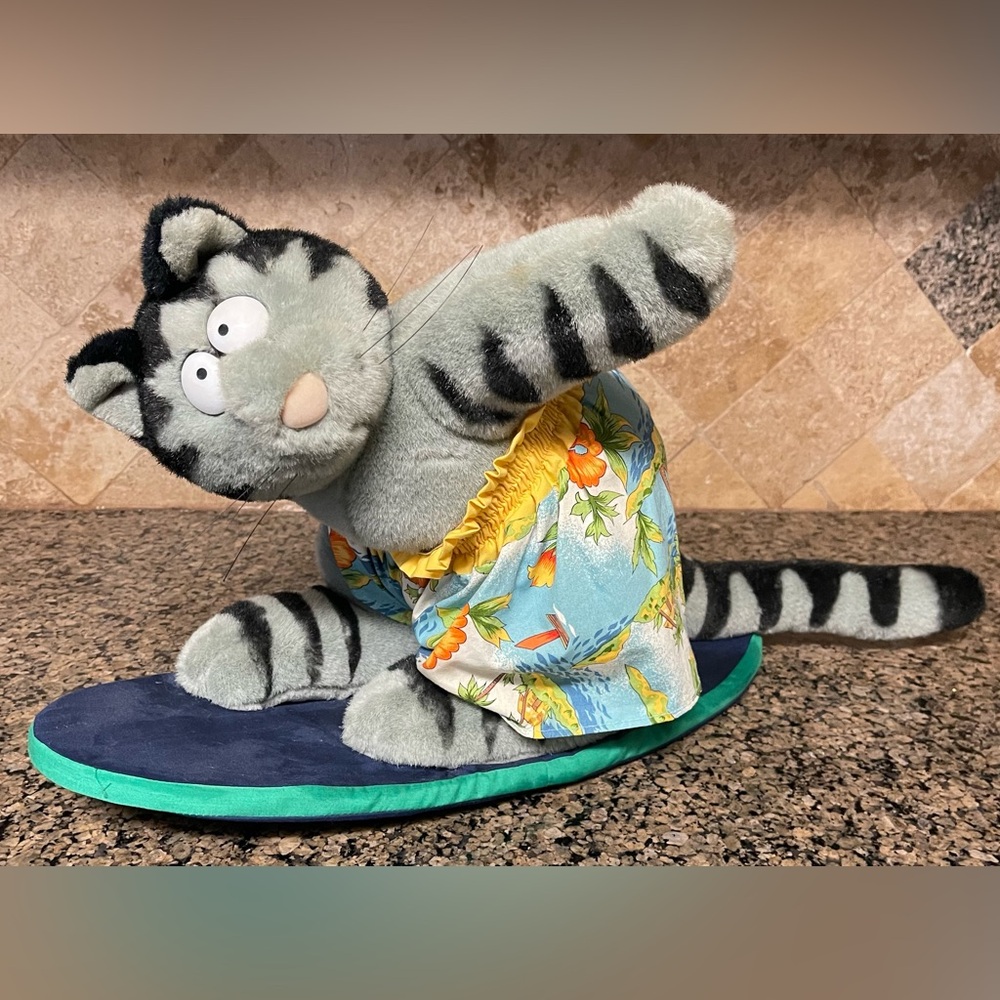KLIBAN Cat on Surfboard Plush Surfing Hawaii by Fiesta